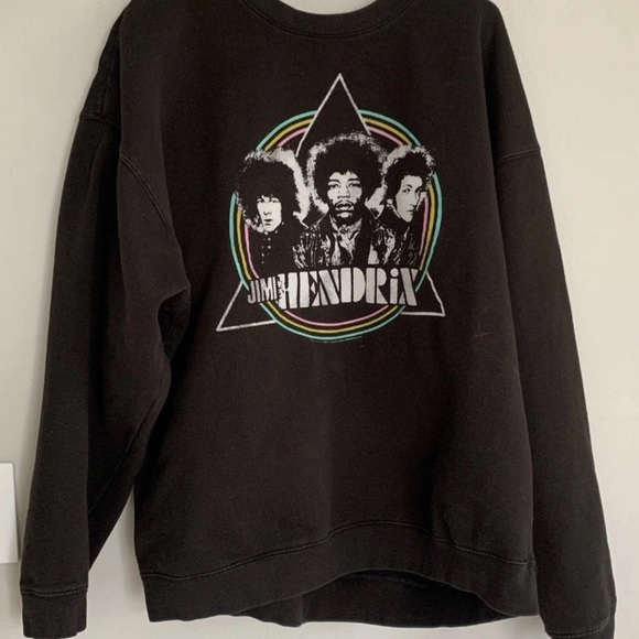 Junk Food Jimi Hendrix Band XL Black Unisex Crew Neck Sweatshirt Sweater Retro - Picture 1 of 14